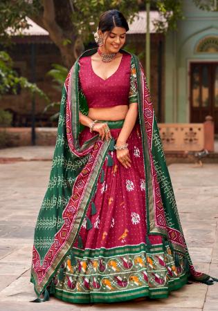 Picture of Sublime Silk Dark Red Lehenga Choli