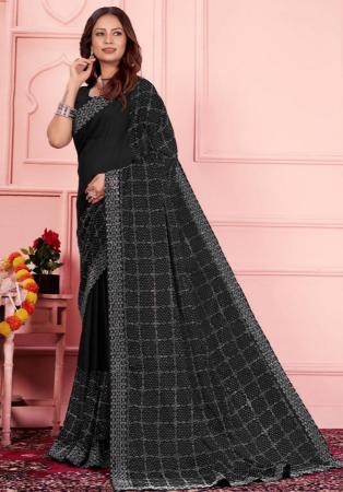 Picture of Marvelous Chiffon Black Saree