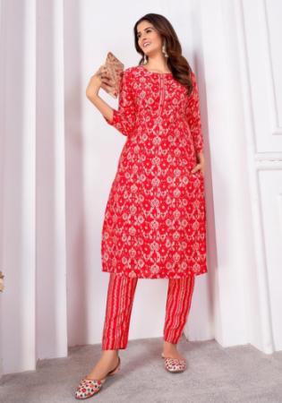 Picture of Lovely Chiffon Red Readymade Salwar Kameez