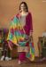 Picture of Chiffon & Silk Dark Red Straight Cut Salwar Kameez