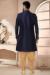 Picture of Radiant Synthetic Navy Blue Indo Western