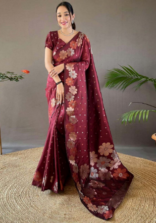 Picture of Nice Silk Maroon Saree