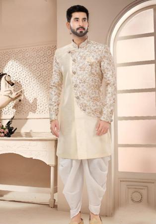 Picture of Bewitching Silk Beige Kurtas