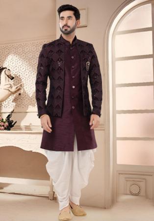 Picture of Sightly Silk Dark Olive Green Kurtas