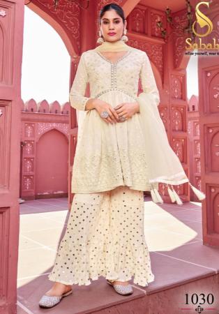 Picture of Sublime Georgette White Straight Cut Salwar Kameez