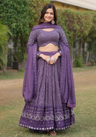 Picture of Resplendent Georgette Purple Lehenga Choli