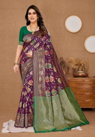 Picture of Beautiful Silk Dark Magenta Saree