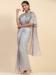 Picture of Shapely Satin Light Grey Saree