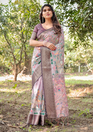 Picture of Wonderful Silk Grey Saree