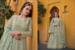 Picture of Delightful Net Dark Sea Green Anarkali Salwar Kameez