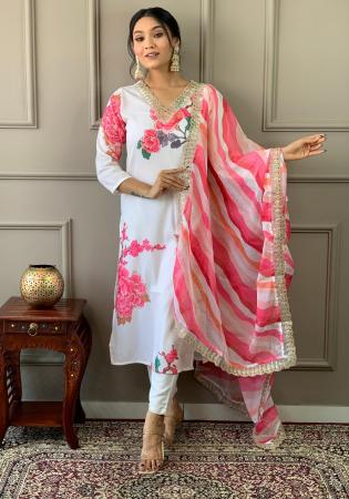 Picture of Radiant Rayon White Readymade Salwar Kameez