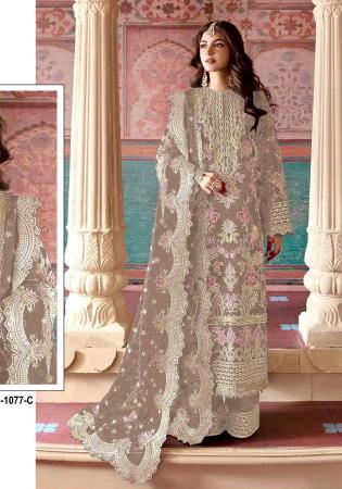 Picture of Classy Organza Off White Straight Cut Salwar Kameez