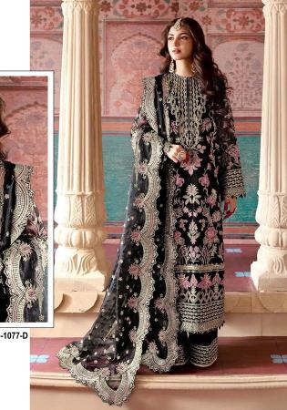 Picture of Fine Organza Black Straight Cut Salwar Kameez