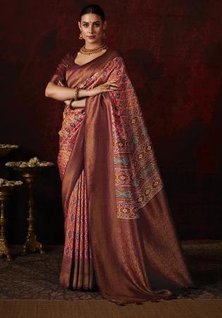 Picture of Bewitching Silk Indian Red Saree