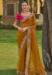 Picture of Sightly Silk & Organza Saddle Brown Saree