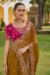 Picture of Sightly Silk & Organza Saddle Brown Saree