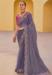 Picture of Marvelous Silk & Organza Plum Saree