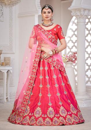 Picture of Pretty Silk Salmon Lehenga Choli