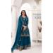 Picture of Admirable Chiffon Navy Blue Straight Cut Salwar Kameez