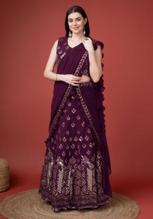 Picture of Beautiful Georgette Purple Lehenga Choli