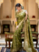 Picture of Shapely Silk Dark Olive Green Saree