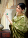 Picture of Shapely Silk Dark Olive Green Saree