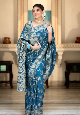 Picture of Graceful Silk Light Sea Green Saree