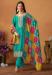 Picture of Chiffon & Silk Dark Cyan Straight Cut Salwar Kameez