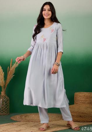 Picture of Lovely Chiffon Light Slate Grey Kurtis & Tunic