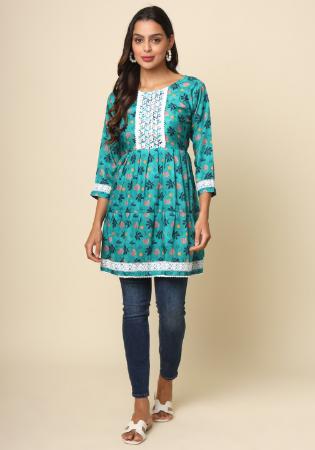 Picture of Charming Cotton Dark Slate Grey Kurtis & Tunic