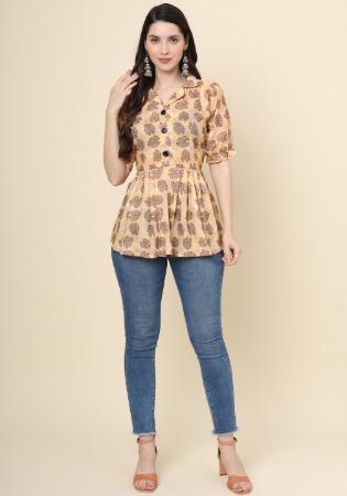 Picture of Comely Cotton Burly Wood Kurtis & Tunic