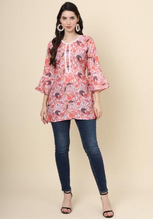 Picture of Sightly Cotton Rosy Brown Kurtis & Tunic