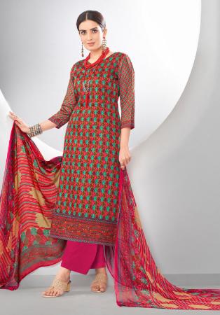 Picture of Magnificent Cotton Crimson Straight Cut Salwar Kameez