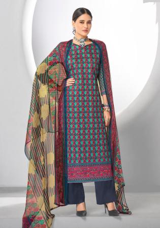 Picture of Elegant Cotton Dim Gray Straight Cut Salwar Kameez