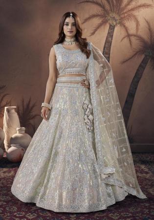 Picture of Admirable Net Azure Lehenga Choli