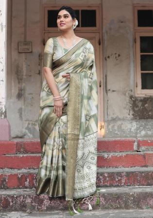 Picture of Gorgeous Silk Off White Saree