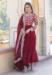 Picture of Exquisite Cotton & Georgette Maroon Readymade Gown