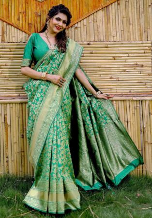 Picture of Ideal Silk Dark Sea Green Saree