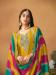 Picture of Chiffon & Silk Golden Rod Straight Cut Salwar Kameez