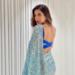 Picture of Nice Georgette & Satin Cadet Blue Saree