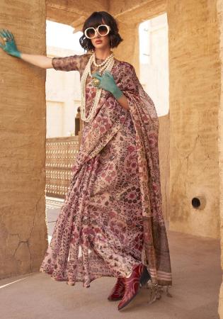 Picture of Amazing Chiffon Rosy Brown Saree