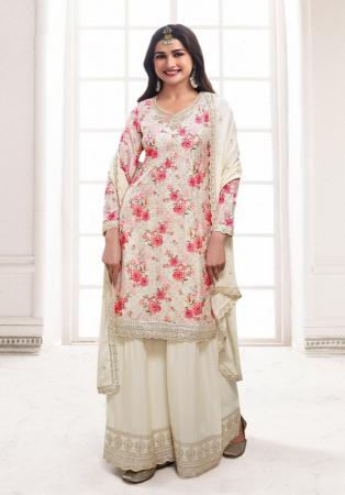 Picture of Classy Chiffon Tan Straight Cut Salwar Kameez