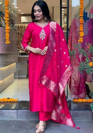 Picture of Amazing Organza Deep Pink Readymade Salwar Kameez