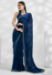 Picture of Well Formed Chiffon & Georgette Midnight Blue Saree