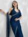 Picture of Well Formed Chiffon & Georgette Midnight Blue Saree