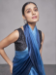 Picture of Resplendent Chiffon & Georgette Steel Blue Saree