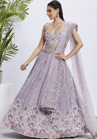 Picture of Excellent Chiffon Thistle Lehenga Choli