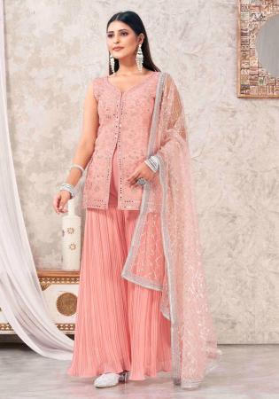 Picture of Beauteous Georgette Light Pink Readymade Salwar Kameez