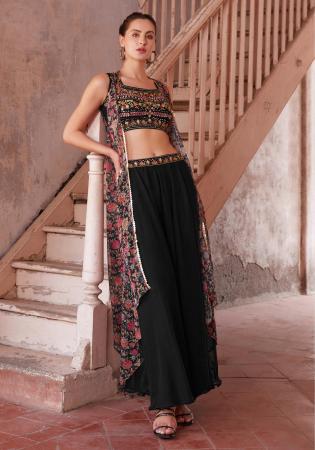 Picture of Sublime Georgette Black Readymade Lehenga Choli