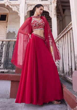 Picture of Georgette Medium Violet Red Readymade Lehenga Choli